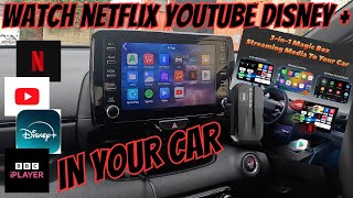 Watch YouTube amp Netflix in CAR WIRELESS CARPLAY ANDROID AUTO OneCarStereo MY 1ST GIVEAWAY [upl. by Mollee]