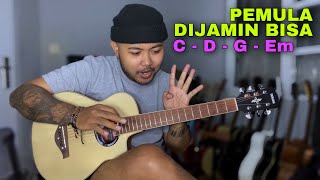 LAGU SUPER GAMPANG UNTUK PEMULA GITAR CUMA 4 CHORD DARI AWAL SAMPE AKHIR [upl. by Ymmit]