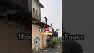 1Foot Vs 26Foots😨 CLIMBING parkour flip challenge enge [upl. by Deedee]