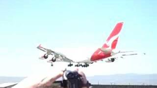 Qantas A380 Adelaide Airport in crosswind [upl. by Antonella870]