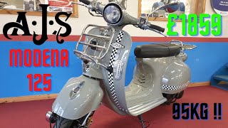 AJS Modena 125  Walk around video of this retro looking scooter for £1859 no lambretta but still [upl. by Ellan]