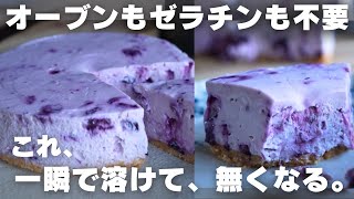 【超簡単】冷凍ブルーベリーでプロが作る絶品レアチーズケーキ [upl. by Atis]