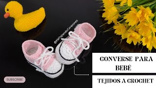 CONVERSE TEJIDO A CROCHET  PASO A PASO 😍 [upl. by Biggs]