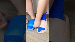 She ruined her socks but made it into a pair of shoes 🧦 diy lifehacks [upl. by Saunder672]