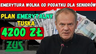 Tusk ogłosił niedawno że 5 października pojawi się wolna od podatku emerytura w wysokości 4200 zł [upl. by Gifferd]