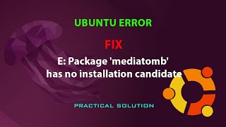 UBUNTU FIX E Package mediatomb has no installation candidate [upl. by Lacee]