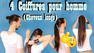 Tuto de 4 coiffures pour hommes aux cheveux longs  Elie Dorémus [upl. by Aisanahta]