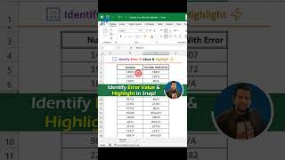 Excel ERROR Got You Down Identify amp Highlight It FAST 😮 Excel Tutoring shorts [upl. by Rolando507]