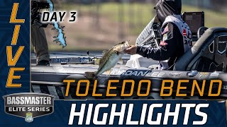 Highlights Day 3 Bassmaster action at Toledo Bend [upl. by Iclehc]