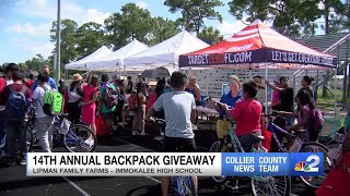 Lipman Family Farms 14th annual backpack giveaway brightens kids day in Immokalee [upl. by Lumbye]