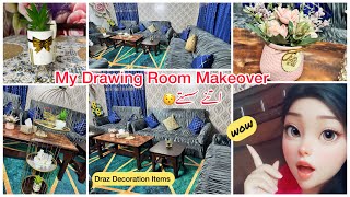 Drawing Room Makeover  Affordable Decoration From Draz  Rizaries Rugs  Anixlifestyle [upl. by Nbi13]