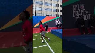 IShowSpeed Runs A 444 40Yard Dash At The NFL Draft 😳 nfl nflukire shorts [upl. by Xuaegram]