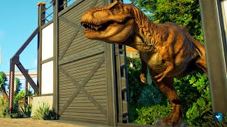 Epic Dino Battle TRex vs Allosaurus vs Baryonyx amp Albertosaurus  Jurassic World Evolution 2 [upl. by Intosh]