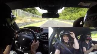 Premier tour au Nürburgring pour Justine en Peugeot 308 GTi 270 [upl. by Inad359]