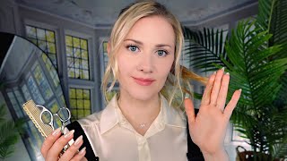 ✂️ Sleepinducing Haircut and Curling 💇🏼‍♀️ ASMR  Soft Spoken into Whisper [upl. by Burgener]