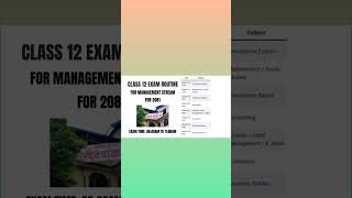 Class 12 Exam routine 2081NEB Exam routine 2081 [upl. by Yle]