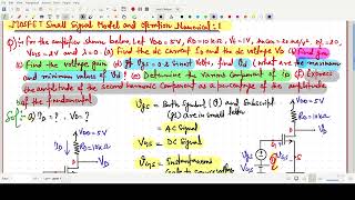 Numerical 1  MOSFET Small Signal Operation and Models Microelectronics Circuits [upl. by Hameean]