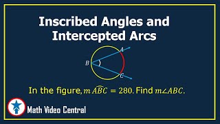 Inscribed Angles and Intercepted Arcs  Geometry  Math Video Central [upl. by Ycnaffit]