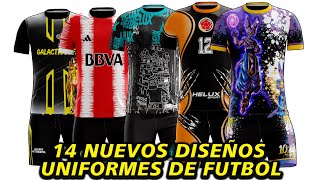 14 NUEVOS DISEÑOS de uniformes de FUTBOL  UNIFORMES deportivos para SUBLIMACION [upl. by Quinton925]