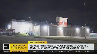 McKeesport High Schools football field temporarily closed due to vandalism and misconduct [upl. by Gun]