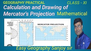 Calculation and Drawing of Mercators Projection Class  Xi [upl. by Negah72]