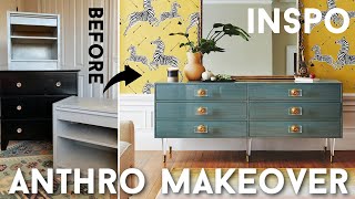 HOW TO PAINT WOOD FURNITURE WITHOUT SANDING OR PRIMING  ANTHROPOLOGIE LOOK FOR LESS  ONE STEP DIY [upl. by Nylarahs]