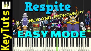 NEW AND IMPROVED Respite Undertale  Easy Mode Piano Tutorial Synthesia [upl. by Leverick]