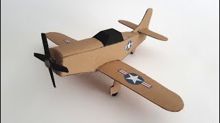 COMO hacer un AVION de CARTON con motor ELECTRICO Mustang P51 [upl. by Ykcim]