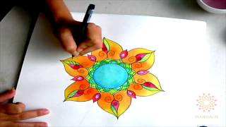 how to make watercolor mandala איך לצייר מנדלה בצבעי מים [upl. by Helbonnah452]