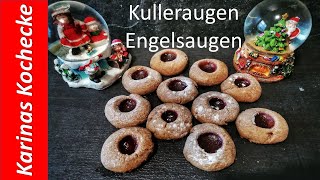 Weihnachtsplätzchen backen Marmeladen Plätzchen  Kulleraugen  Husarenkrapfen  jam cookies 3of4 [upl. by Einniw]