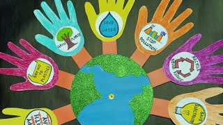 Earth day project earth day activity ideas Earth day activity project Earth day drawing EVS tlm [upl. by Mond366]