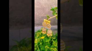 Diy Golden Jumka setUnique Earring Kaise Banaye diycraftsviraltrending [upl. by Gney]