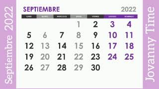 Calendario  Septiembre 2022 [upl. by Lasiaf]