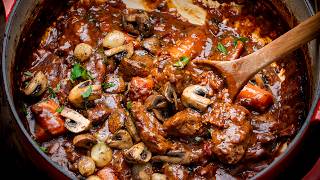 Beef Bourguignon  The Most Comforting Classic French Stew [upl. by Nho]