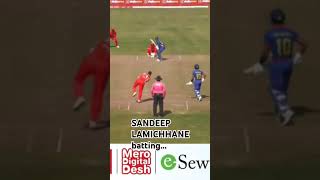 Sandeep lamichhane incredible battingcricket nepalicricket [upl. by Odie]