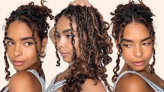 MINI TWIST TUTORIAL ON 3B CURLY HAIR  Easy Low Tension Hairstyle for Summer [upl. by Attah]