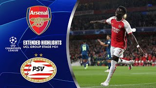 Arsenal vs PSV Extended Highlights  UCL Group Stage MD 1  CBS Sports Golazo [upl. by Marris59]