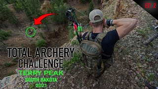 Crazy 117 Yard Shot with a BROKEN SIGHT Total Archery Challenge  Terry Peak  South Dakota Ep 2 [upl. by Atinnek]