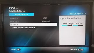 How to run the DStv installation wizard on an HD decoder Single LNB [upl. by Aymik]