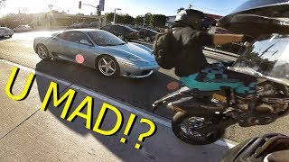 SUPERMOTO PLAYS WITH FERRARI [upl. by Stockmon49]