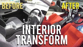 240SX  180SX INTERIOR TRANSFORMATION  CAR BUILD 01 [upl. by Ailalue]