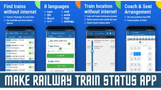 Make Railway Train Live Status App  Train Booking PNR Status Running Status App Source code [upl. by Ohploda]