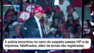 Polícia prende homem fortemente armado que tentava entrar no comício de Donald Trump na Califórnia [upl. by Llenrap]