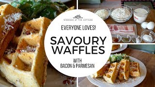 Amazing SAVOURY WAFFLES with BACON amp PARMESAN [upl. by Nnaeirelav25]