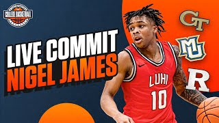 The College Basketball Show 4star Nigel James Commits LIVE  Recruiting Period Recap [upl. by Idram]