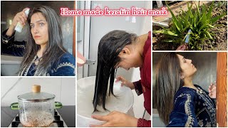 Home Made Keratin Hair Mask  Silky straight hair in just 1 use [upl. by Carbo795]