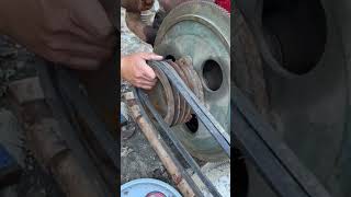 Single cylinder diesel engine transmission belt installation process [upl. by Meryl]