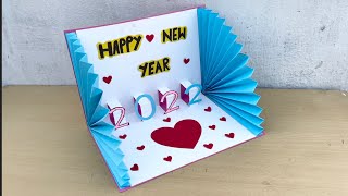 Happy New Year Card 2022  Hand made card for new year  Easy new year card [upl. by Kcirdahc]