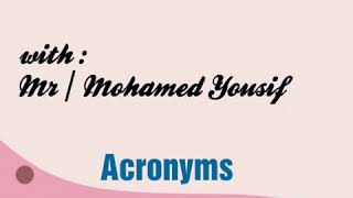 ما معني acronyms ؟ [upl. by Rorry191]