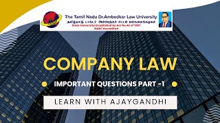 COMPANY LAW IN TAMIL  TNDALU IMPORTANT QUESTIONS  LAST MINUTE PREPARATION  WITH AJAYGANDHI [upl. by Tserrof107]